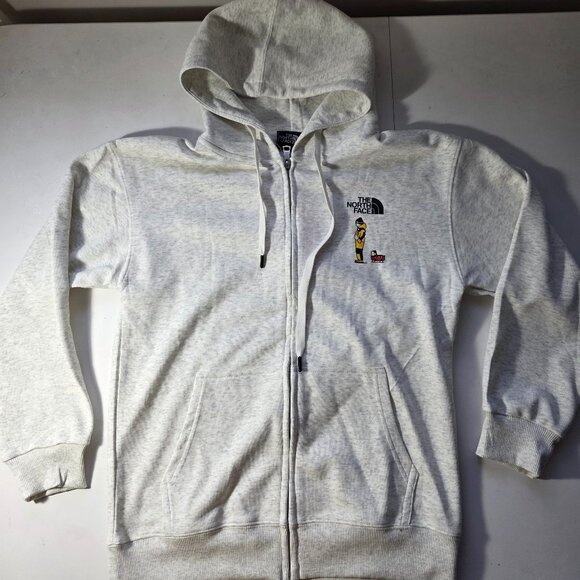 The North Face Unisex Large White/Grey Zip Up Hoodie Rep - Picture 1 of 8